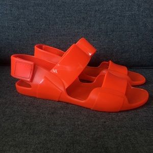 MARNI Neon Orange/Pink Gladiator Jelly Sandals
